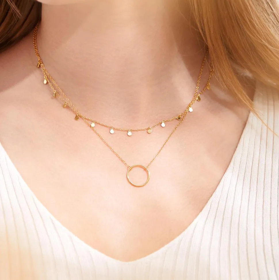 Kreiskette aus vergoldetem Sterlingsilber LSN0019