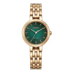 L Elegance Eco-Drive Damenuhr aus Edelstahl, IP Rosé EM0993-82Z