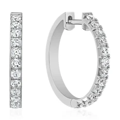 Lab Grown Diamant Creolen aus Weißgold oder Platin BDE0057LG-WSL