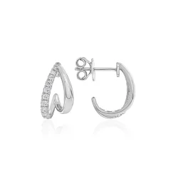 Lab Grown Diamant Ohrschmuck aus Weißgold oder Platin BDE0051LG-WSL