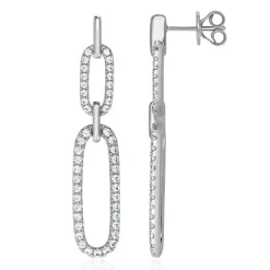 Lab Grown Diamant Ohrschmuck aus Weißgold oder Platin BDE0081LG-WSL