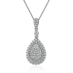 Lab grown Diamantanhänger Tropfen, Weißgold oder Platin BDP0049LG-WSL