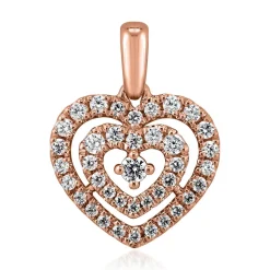 Lab grown Diamantkette mit Herz aus Roségold BDP0041LG-RSLK