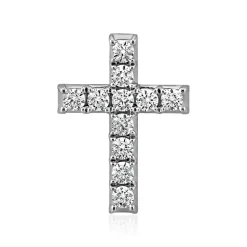 Lab grown Diamantkette mit Kreuz aus Weißgold BDP0039LG-WSLK