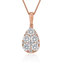 Lab grown Diamantkette Tropfen aus Roségold für Damen BDP0048LG-RSLK