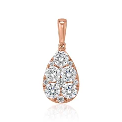 Lab grown Diamantkette Tropfen aus Roségold für Damen BDP0048LG-RSLK