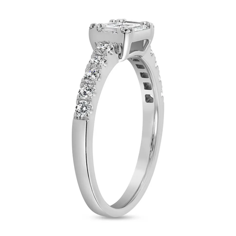 Lab grown Diamantring aus Platin oder Weißgold BDR0085LG-WSL