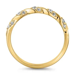 Lab grown Diamantring aus Gelbgold, gravierbar BDR0119LG-GSL