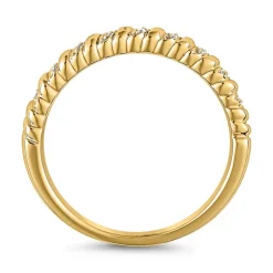 Lab grown Diamantring für Damen, Gelbgold, gravierbar BDR0104LG-GSL