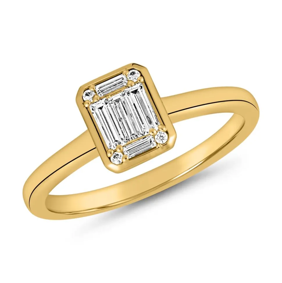 Lab-grown Diamantring aus Gelbgold BDR0037LG-GSL