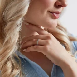 Lab-grown Half Eternityring aus Weißgold oder Platin BDR0128LG-WSL