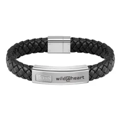 Lander Gravurarmband für Herren aus Leder und Edelstahl 1580178M