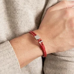 Lederarmband: Rot Edelstahlverschluss LB0279SL