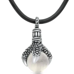 Lederhalskette mit krallenförmigem Anhänger N5092