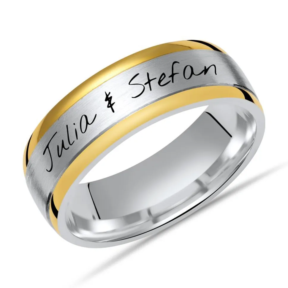 Matt glänzender Silberring inkl. Lasergravur R8537lge