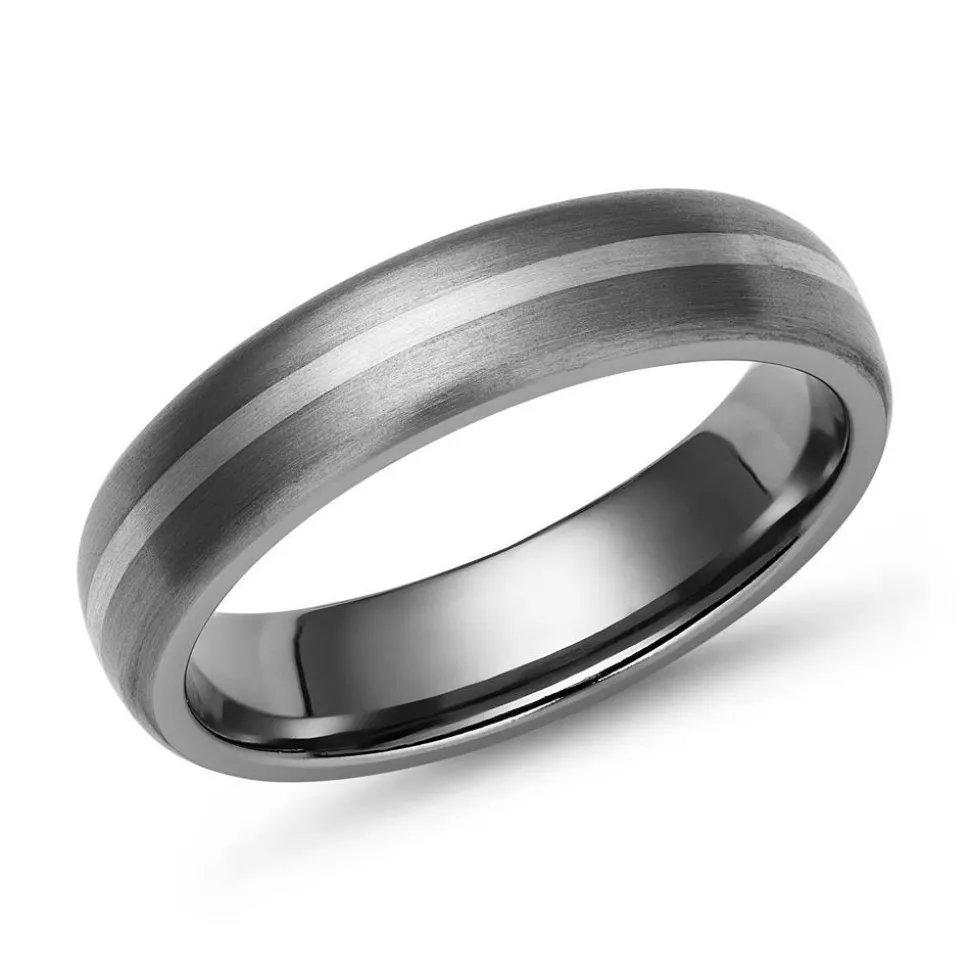Matter Titan Ring mit 925 Silber Einlage TR0090SL