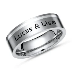 Matter Titanring Lasergravur Silbereinlage TR0023lge