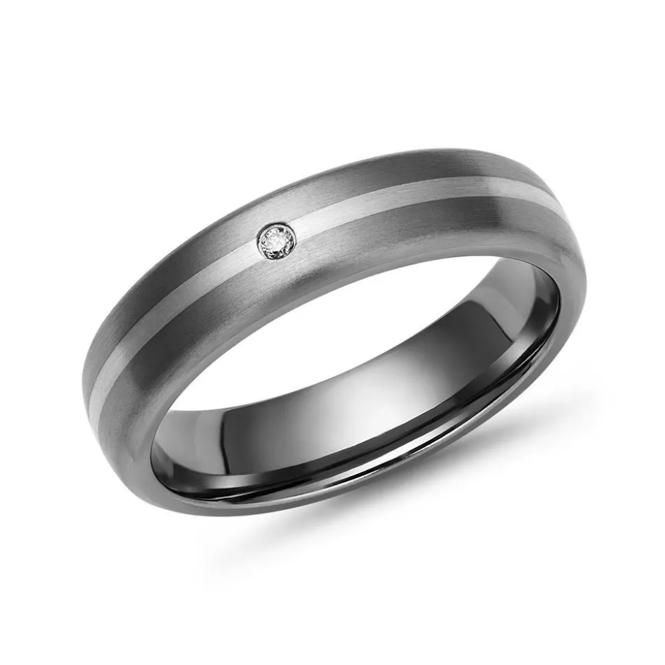 Matter Titanring mit 925 Silbereinlage TR0091SL