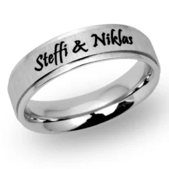 Mattierter Edelstahlring inkl. Lasergravur R9106lge