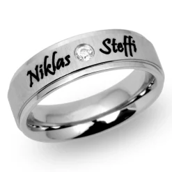 Mattierter Edelstahlring inkl. Lasergravur R9106czlge