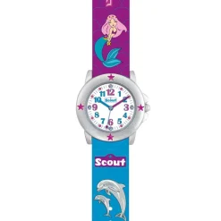 Mädchen Quarzuhr mit Kunstlederarmband, blau, lila 280393023