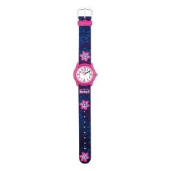 Mädchenuhr aus Kunststoff mit Blumen, blau, pink 280305028