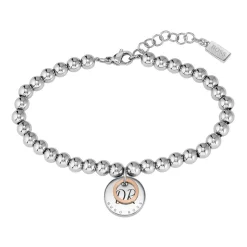 Medallion Edelstahlarmkette mit Gravuranhänger, bicolor 1580227