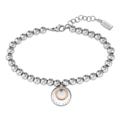 Medallion Edelstahlarmkette mit Gravuranhänger, bicolor 1580227