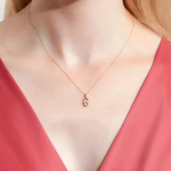 Mehrfarbiger Saphiranhänger Zahl 6 aus 585er Gold BDP0060-14KGSL