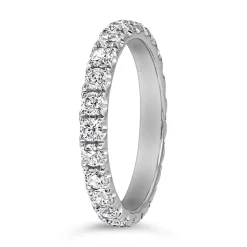 Memoire Ring mit Lab-Diamanten, Weißgold oder Platin BDR0133LG-WSL