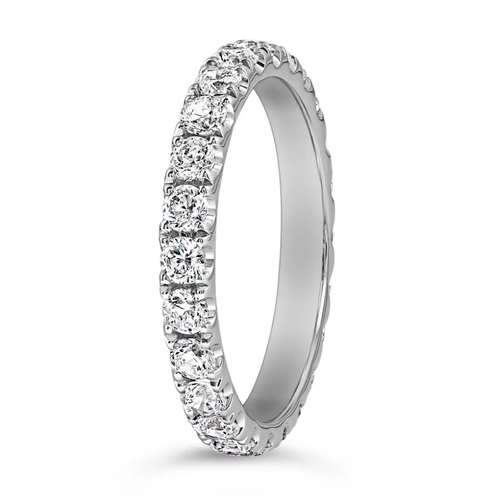 Memoire Ring mit Lab-Diamanten, Weißgold oder Platin BDR0133LG-WSL