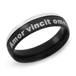 Moderner Edelstahlring inkl. Lasergravur R9112lge