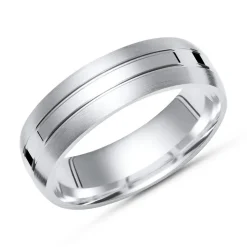 Moderner Ring 925 Silber mit Glanzschiene 6mm R8504SL