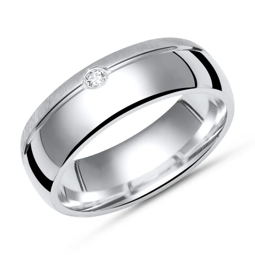 Moderner Ring 925 Silber teilpoliert 6mm R8502czSL