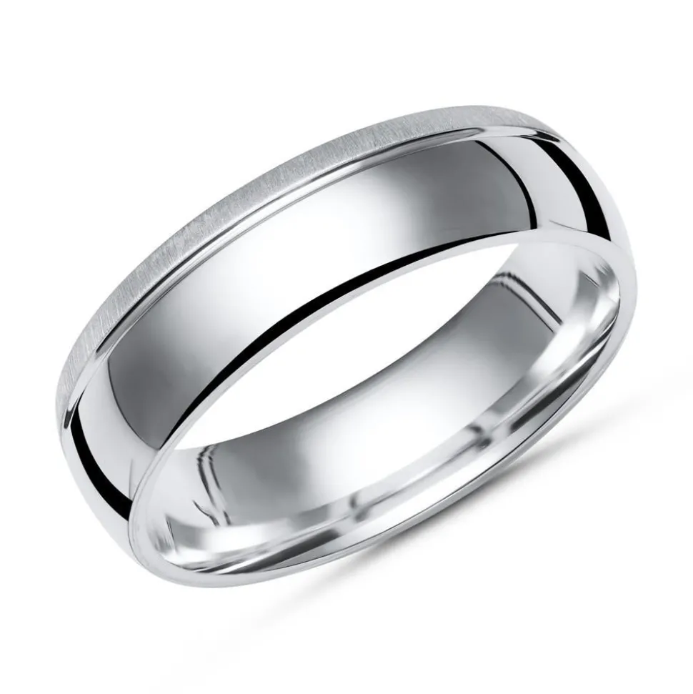 Moderner Ring 925 Silber teilpoliert 6mm breit R8502SL