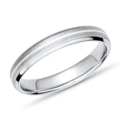 Moderner Ring Titan mit Einlage Silber 4mm breit TR0052SL