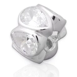 Moderner Silberbead: 925 Silber Bead Zirkonia BO0149