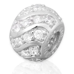 Moderner Silberbead: 925 Silber Bead Zirkonia BO0123