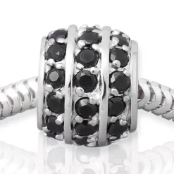 Moderner Silberbead: 925 Silber Bead Zirkonia BO0143