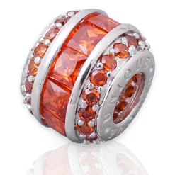 Moderner Silberbead: 925 Silber Bead Zirkonia BO0121