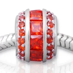 Moderner Silberbead: 925 Silber Bead Zirkonia BO0121