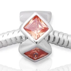 Moderner Silberbead: 925 Silber Bead Zirkonia BO0141