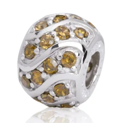 Moderner Silberbead: 925 Silber Bead Zirkonia BO0127