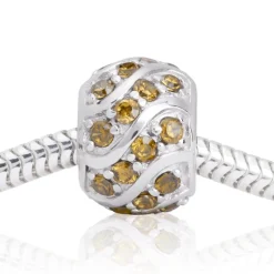 Moderner Silberbead: 925 Silber Bead Zirkonia BO0127