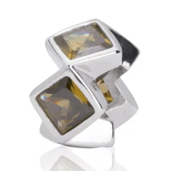 Moderner Silberbead: 925 Silber Bead Zirkonia BO0139