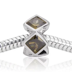 Moderner Silberbead: 925 Silber Bead Zirkonia BO0139