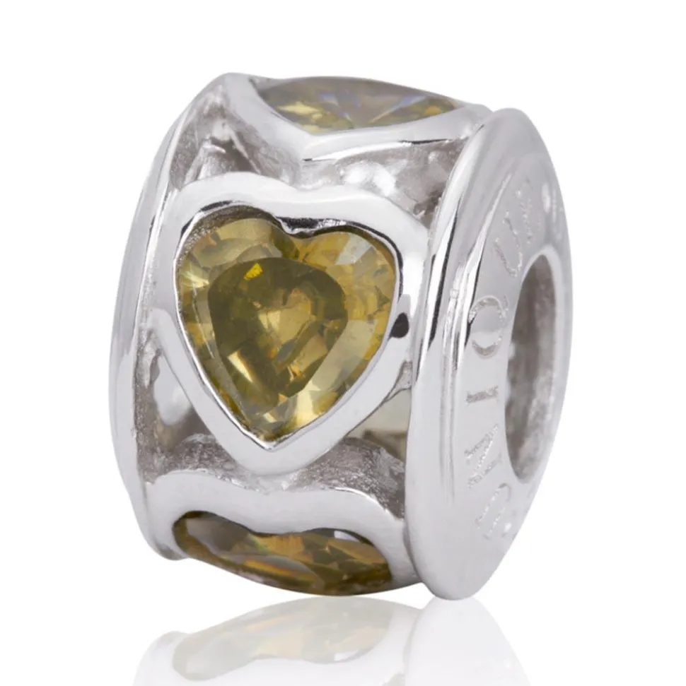 Moderner Silberbead: 925 Silber Bead Zirkonia BO0133