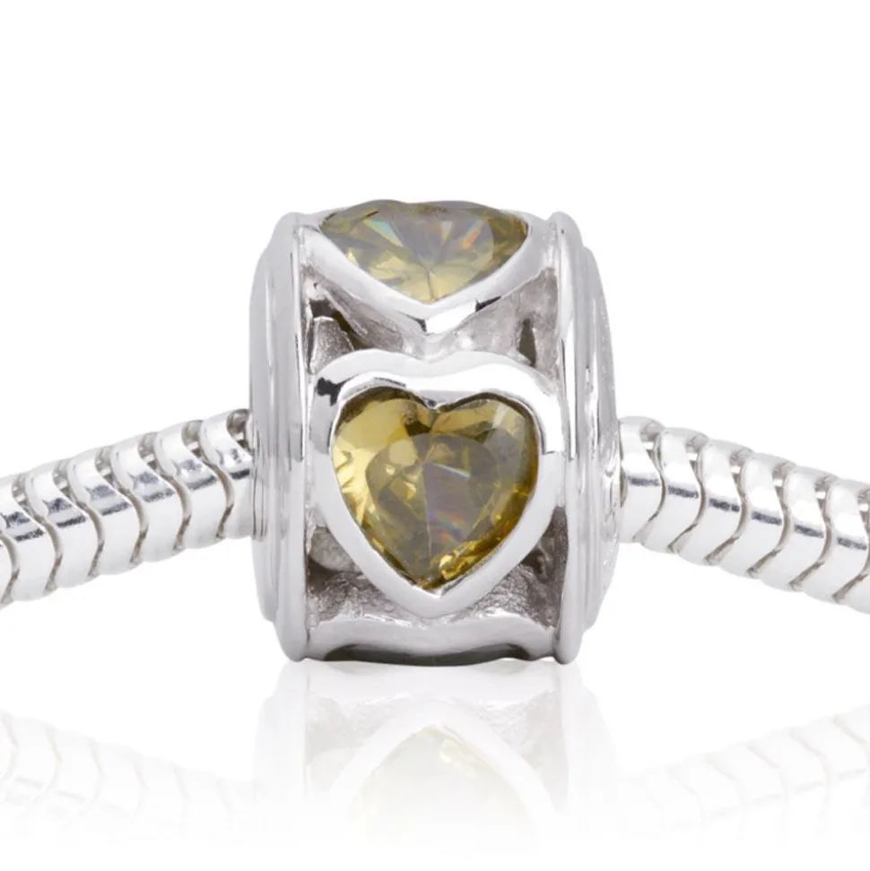 Moderner Silberbead: 925 Silber Bead Zirkonia BO0133