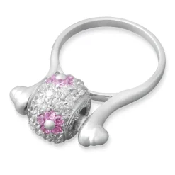 Moderner Silberring zum Tragen von Beads BR0001