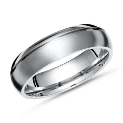 Moderner teilpolierter Ring Titan in 6mm Breite TR0044SL